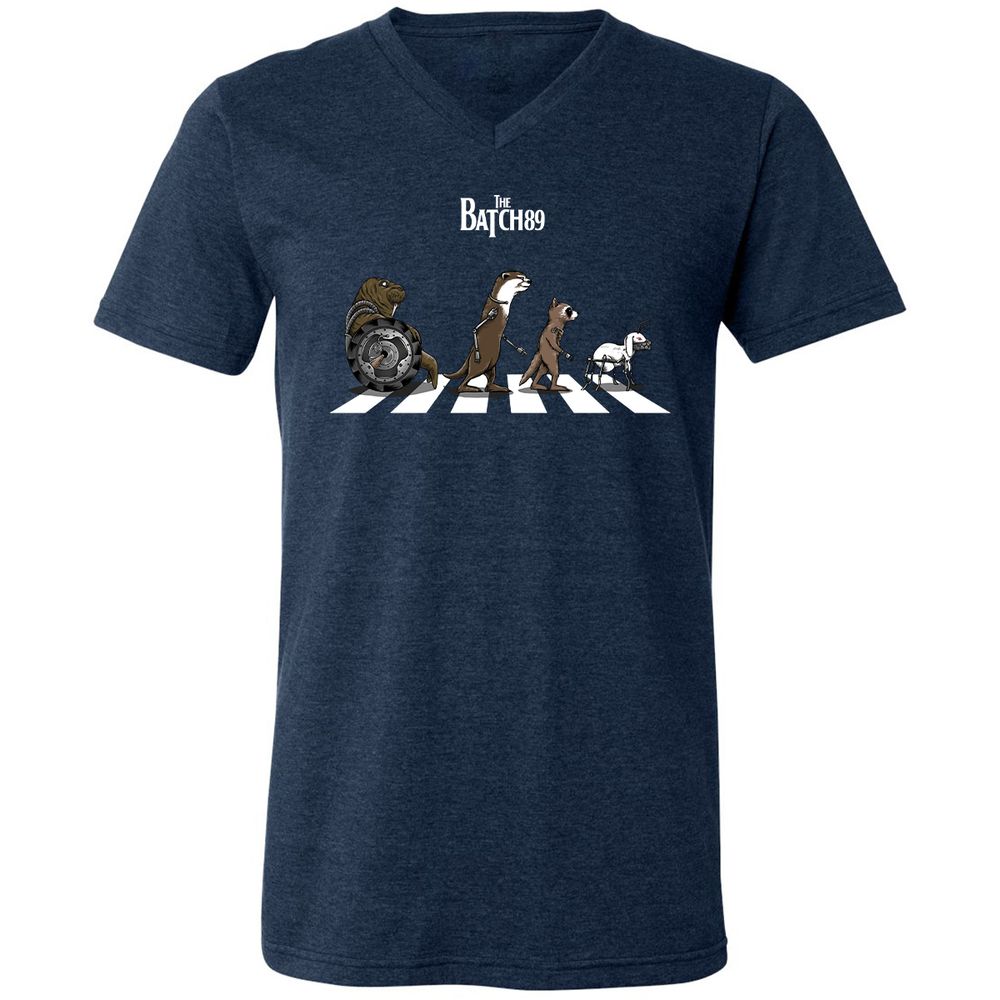 Unisex V-Neck T-Shirt - 8LQ1188B - Heather Navy - 15