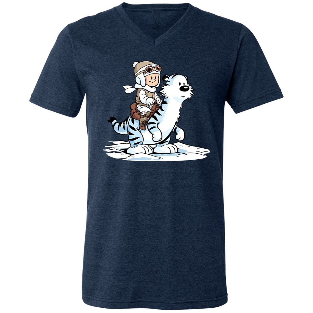 Unisex V-Neck T-Shirt - N8QLFK5G - Heather Navy - 15