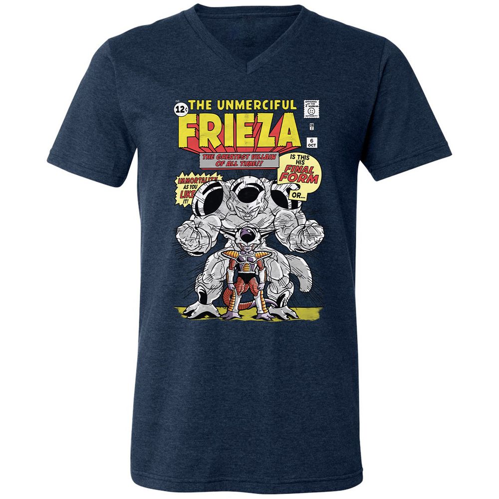 Unisex V-Neck T-Shirt - JEDVLBJT - Heather Navy - 15