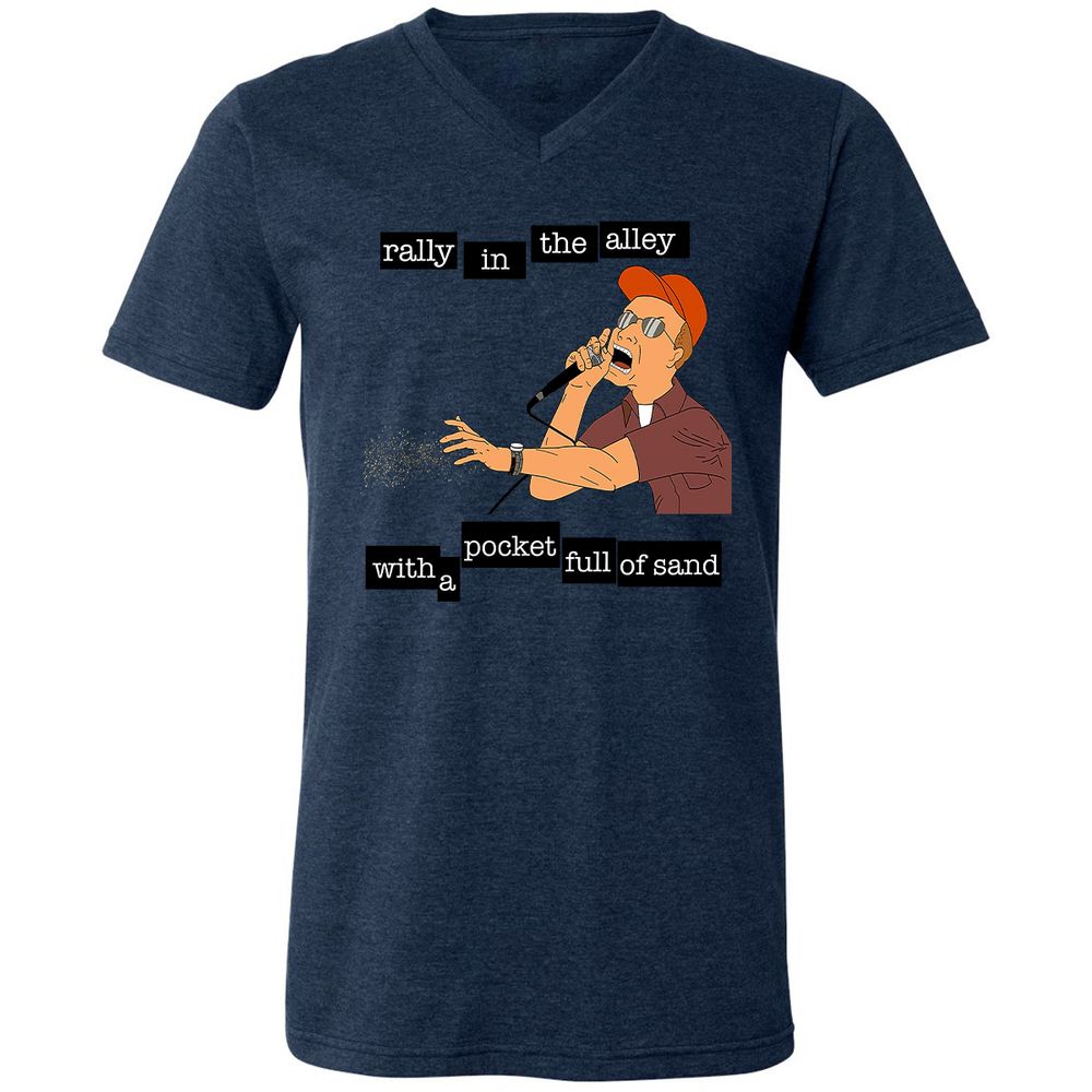 Unisex V-Neck T-Shirt - HADNDM8E - Heather Navy - 15