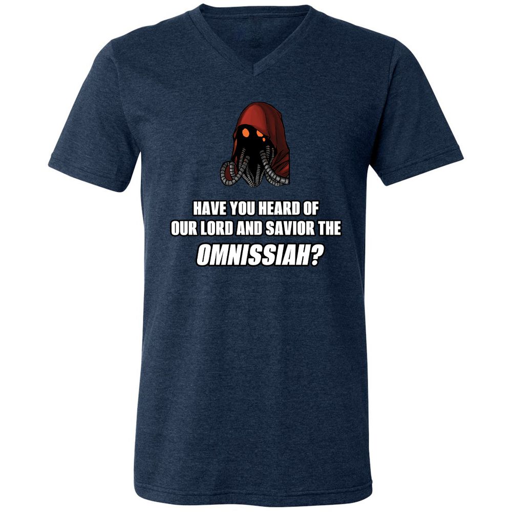 Unisex V-Neck T-Shirt - V1U93LBB - Heather Navy - 15