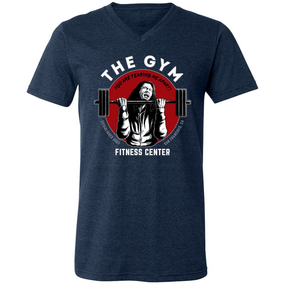 Unisex V-Neck T-Shirt - PWBKRNHX - Heather Navy - 15