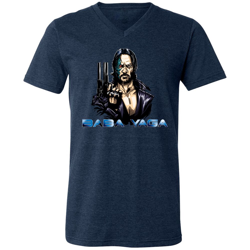 Unisex V-Neck T-Shirt - F3FKQY1T - Heather Navy - 15
