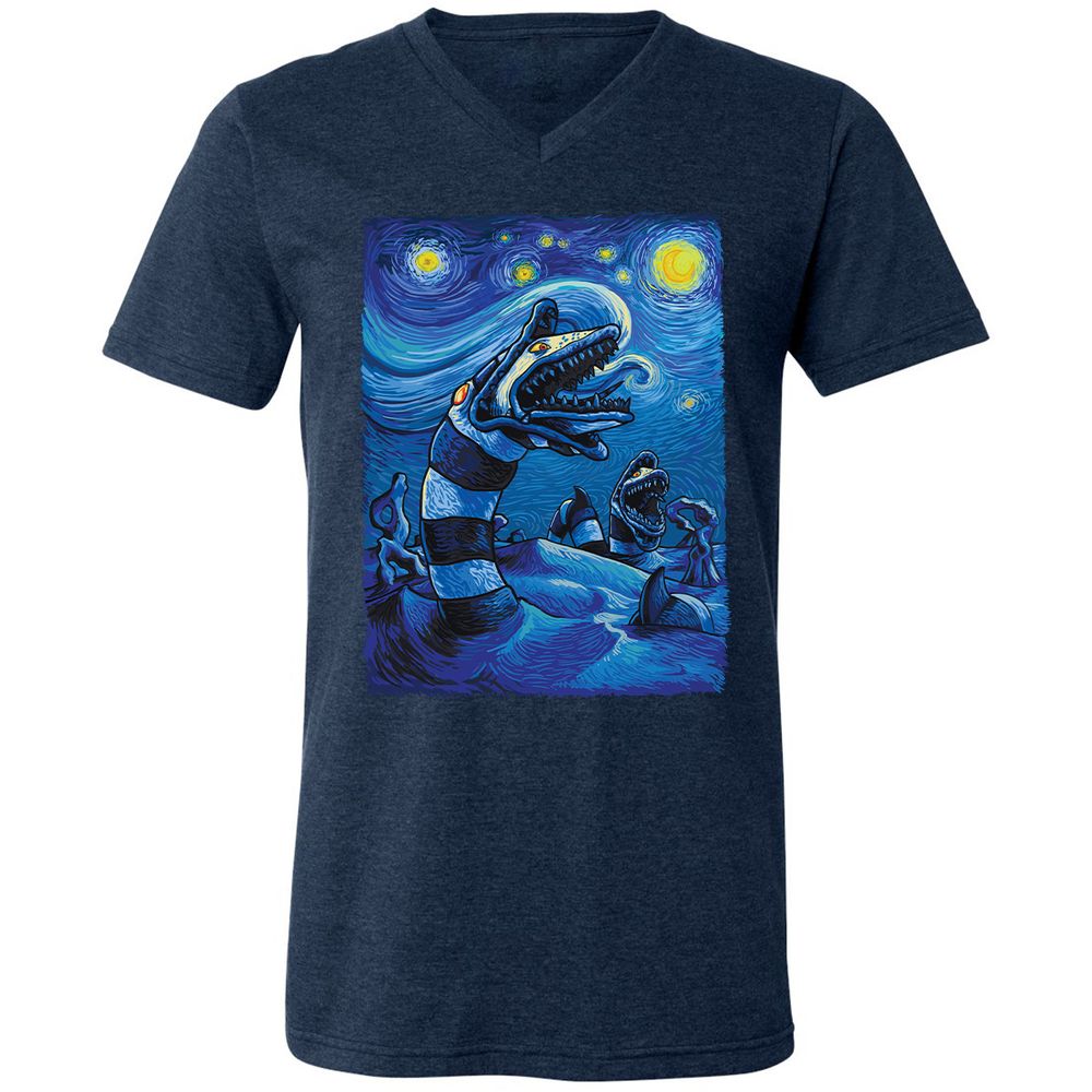 Unisex V-Neck T-Shirt - KTGJBJ3R - Heather Navy - 15