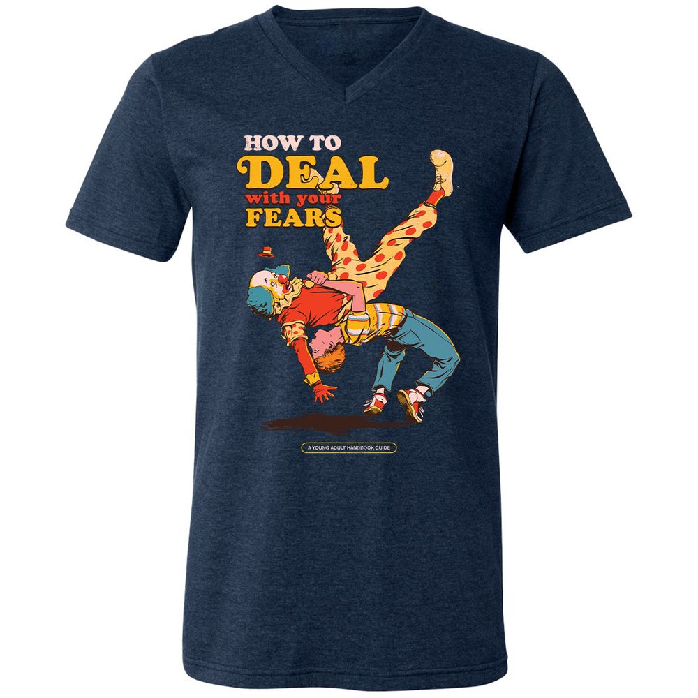 Unisex V-Neck T-Shirt - FRREGM8Z - Heather Navy - 15