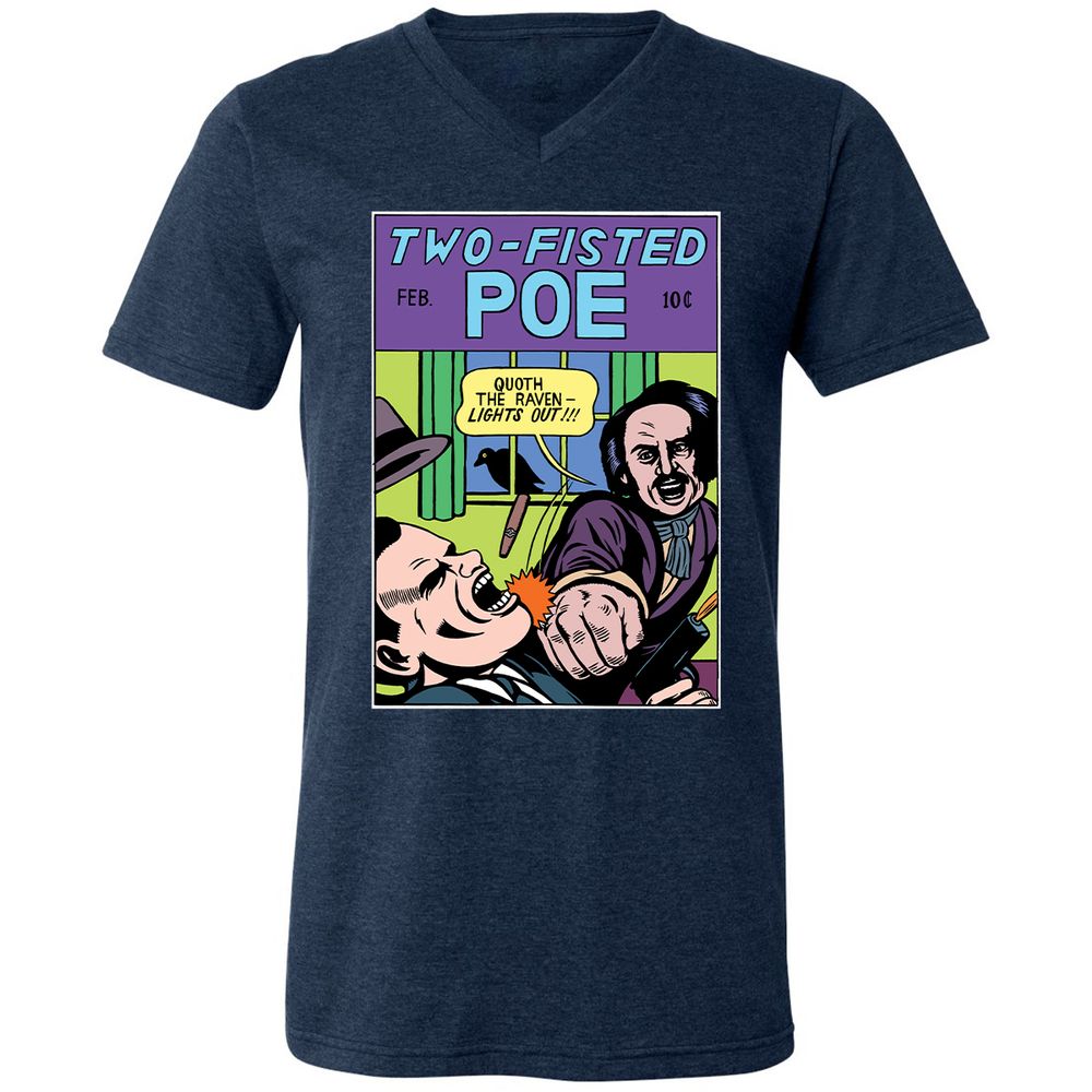 Unisex V-Neck T-Shirt - SXP1YATA - Heather Navy - 15