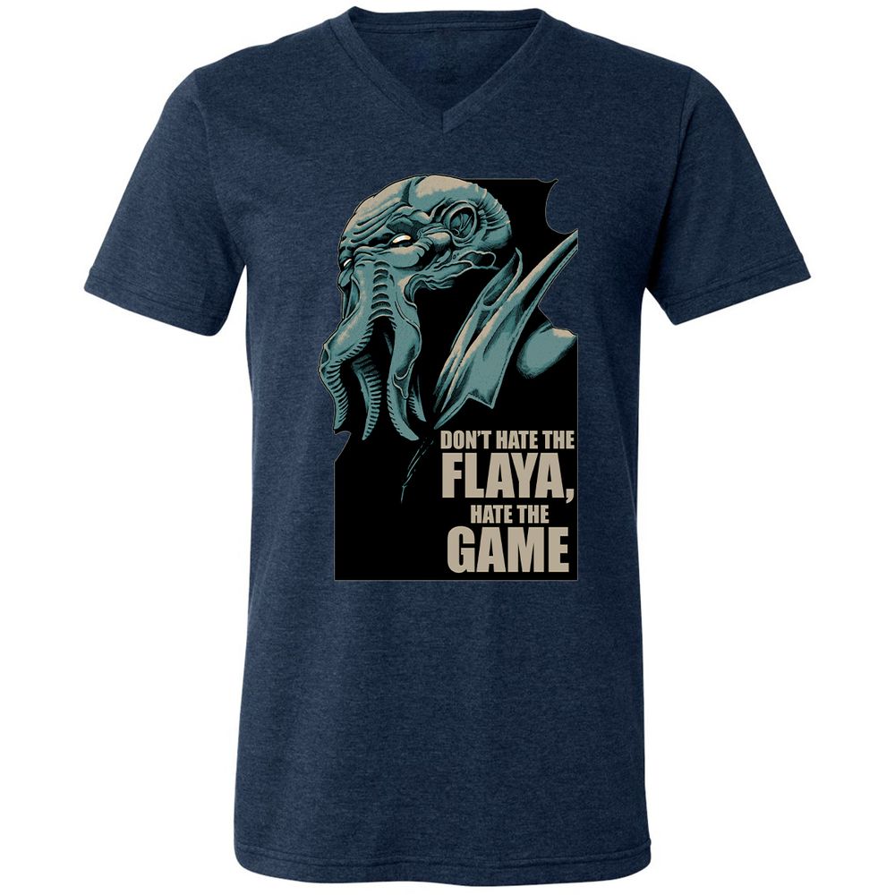 Unisex V-Neck T-Shirt - TU2GQBVR - Heather Navy - 15