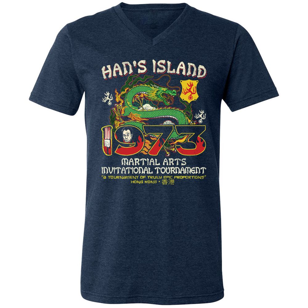 Unisex V-Neck T-Shirt - UUKQWJLZ - Heather Navy - 15