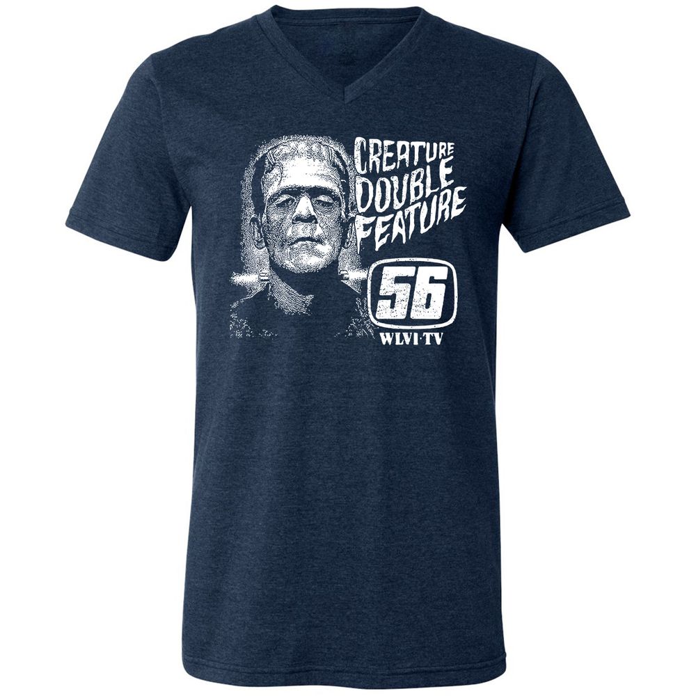 Unisex V-Neck T-Shirt - EX2DUSKU - Heather Navy - 15