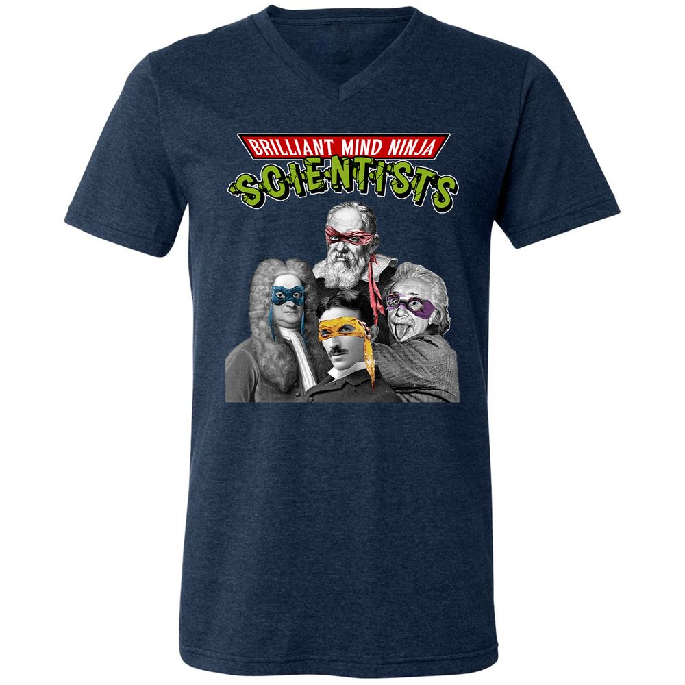 Unisex V-Neck T-Shirt - V48F1S6Y - Heather Navy - 15