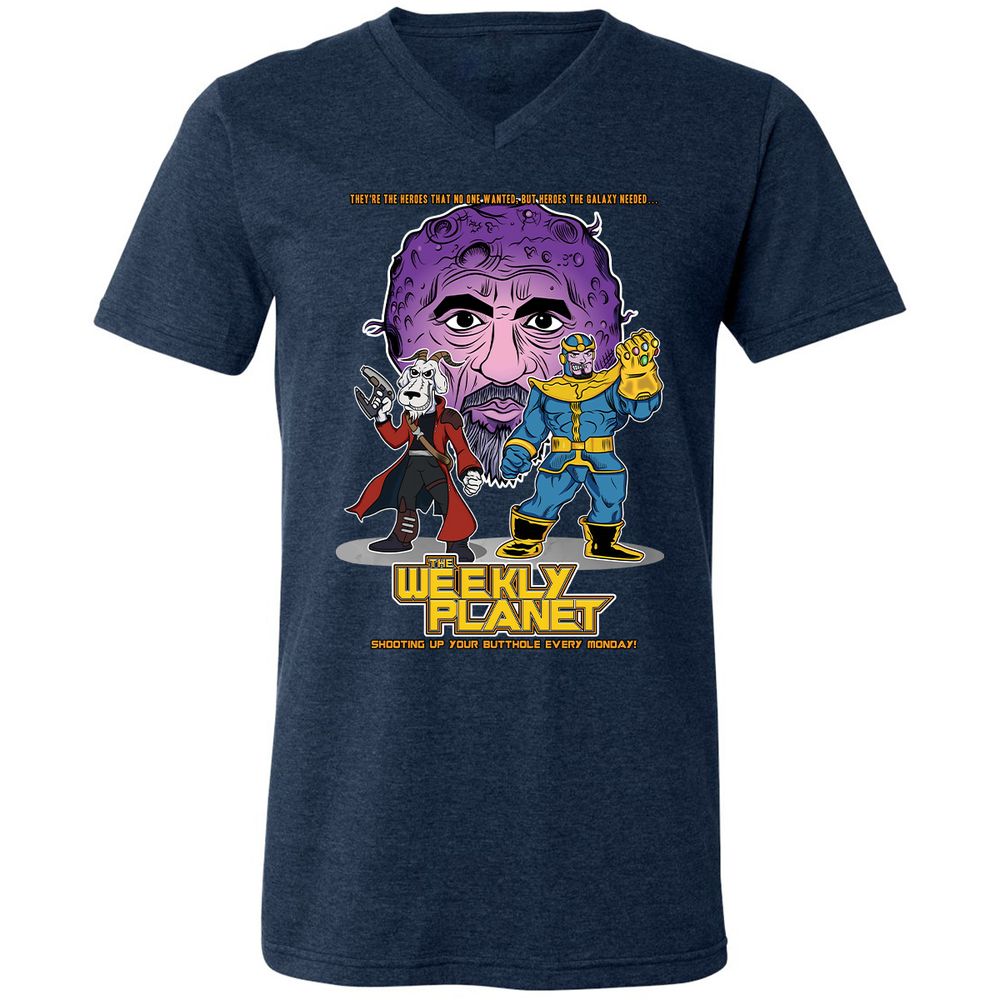 Unisex V-Neck T-Shirt - EJ983W2B - Heather Navy - 15