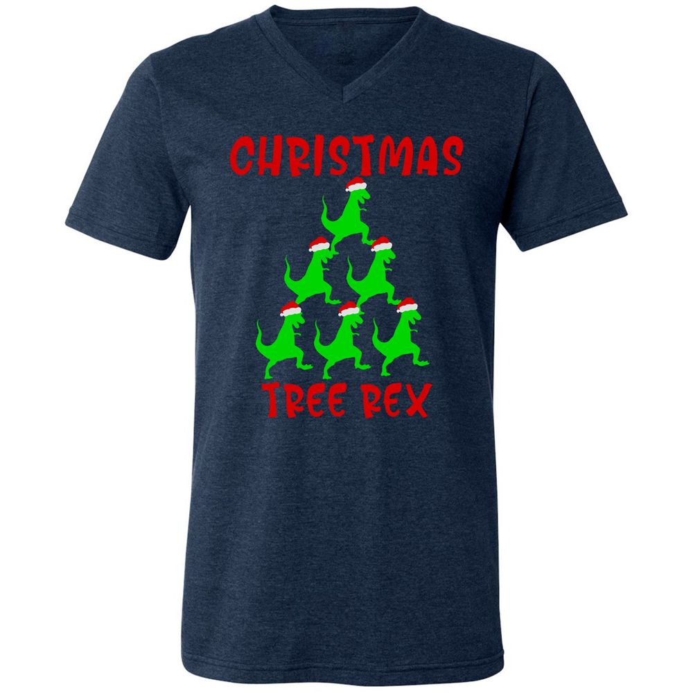 Unisex V-Neck T-Shirt - C3E4S3SF - Heather Navy - 15