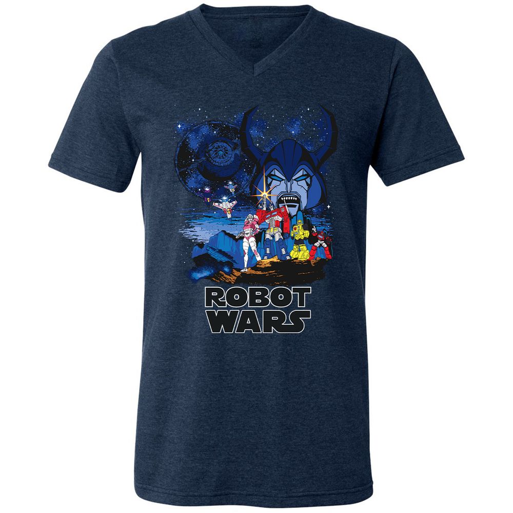 Unisex V-Neck T-Shirt - J4VTJHXN - Heather Navy - 15