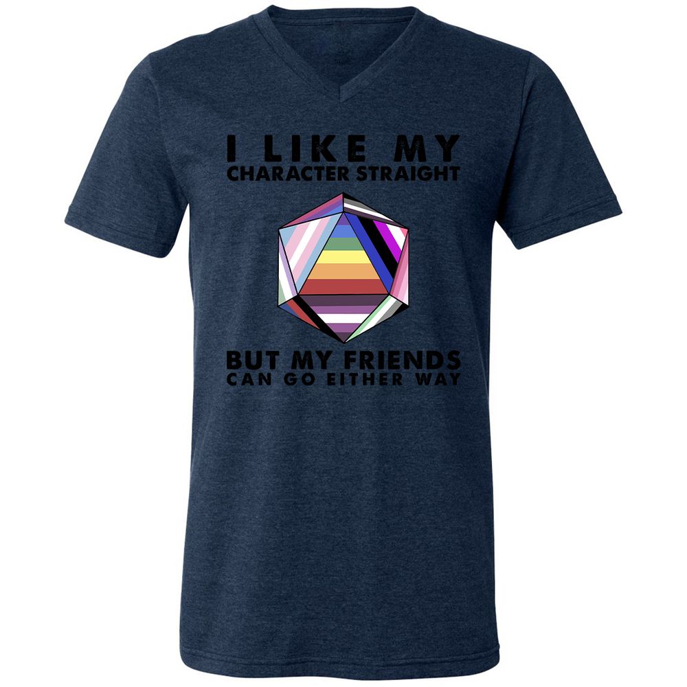 Unisex V-Neck T-Shirt - 4HDC5334 - Heather Navy - 15