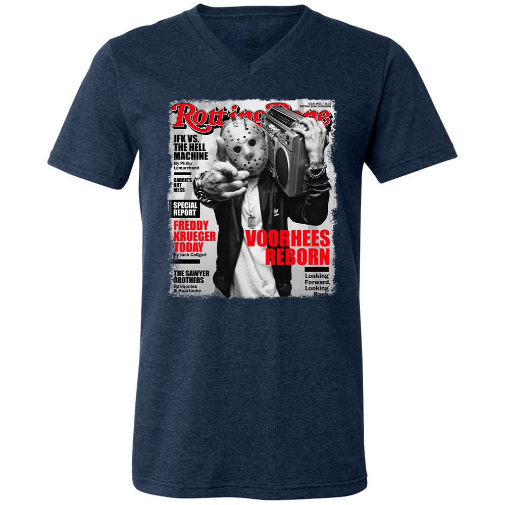 Unisex V-Neck T-Shirt - PP342Y1J - Heather Navy - 15