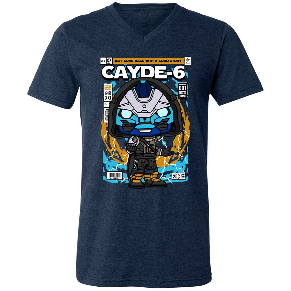 Unisex V-Neck T-Shirt - BBC15D3Q - Heather Navy - 15