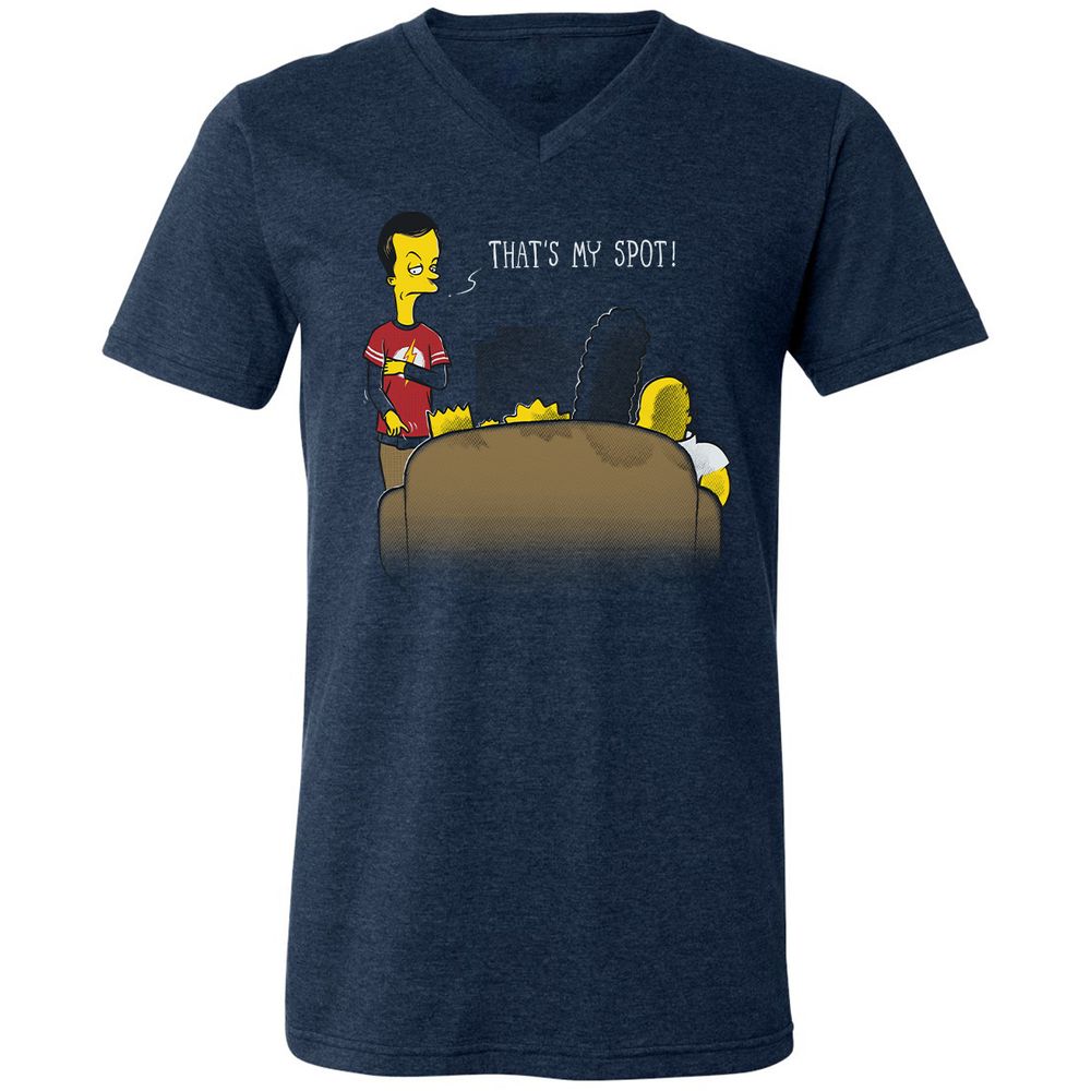 Unisex V-Neck T-Shirt - 6VK1KR1R - Heather Navy - 15
