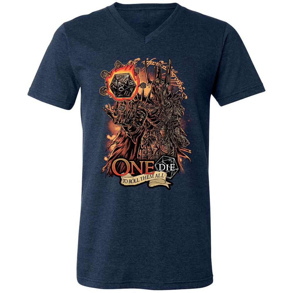 Unisex V-Neck T-Shirt - ZB4HL9PB - Heather Navy - 15