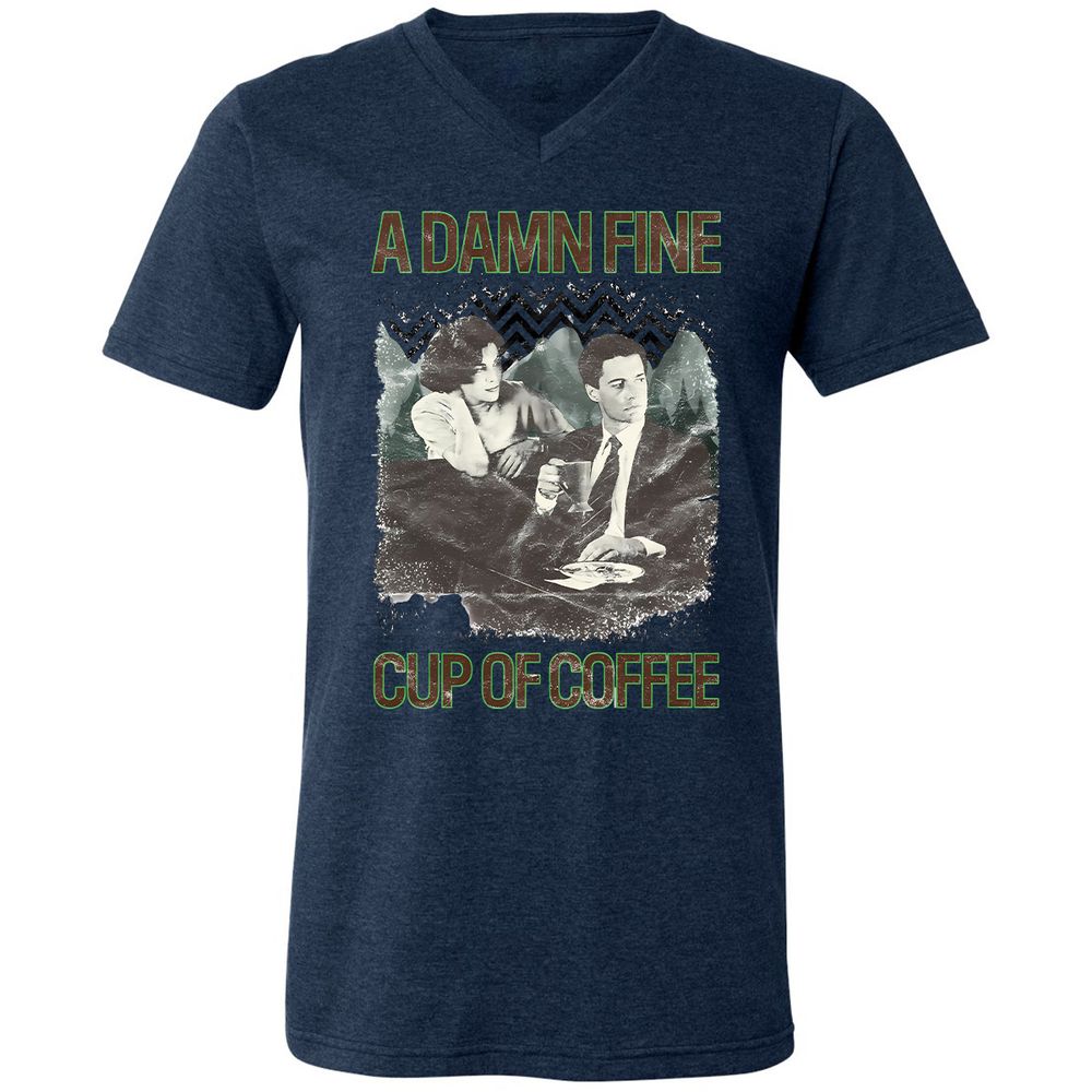 Unisex V-Neck T-Shirt - NFF1TDD7 - Heather Navy - 15