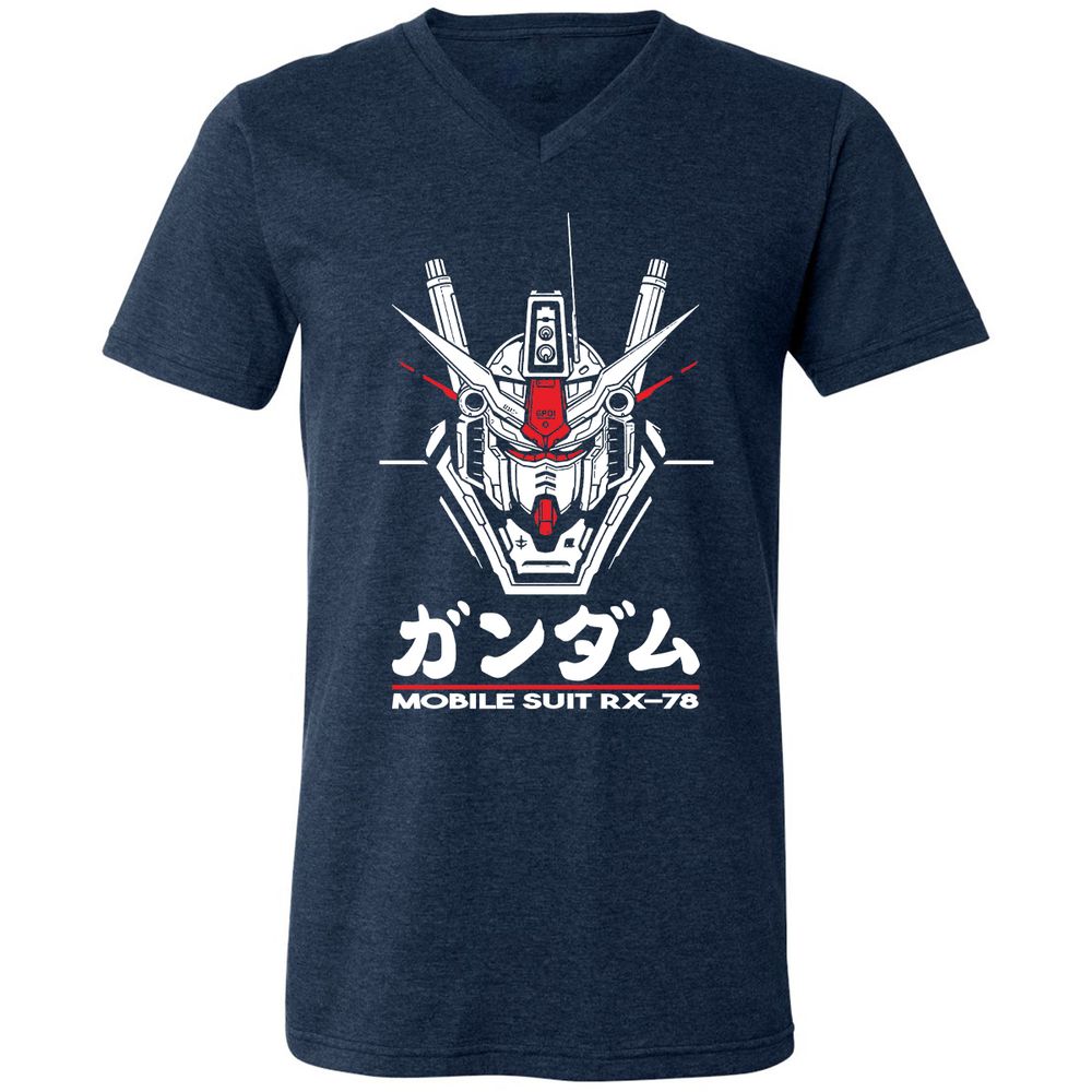 Unisex V-Neck T-Shirt - 4EFY2R3P - Heather Navy - 15
