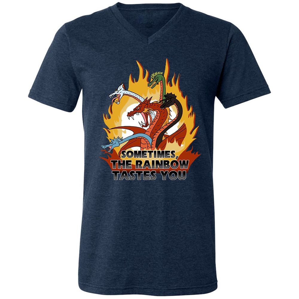 Unisex V-Neck T-Shirt - DAHQPV5S - Heather Navy - 15