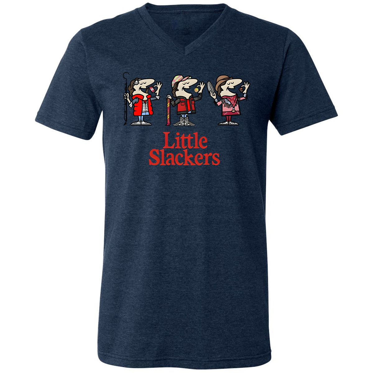 Unisex V-Neck T-Shirt - B1MFXL9A - Heather Navy - 15