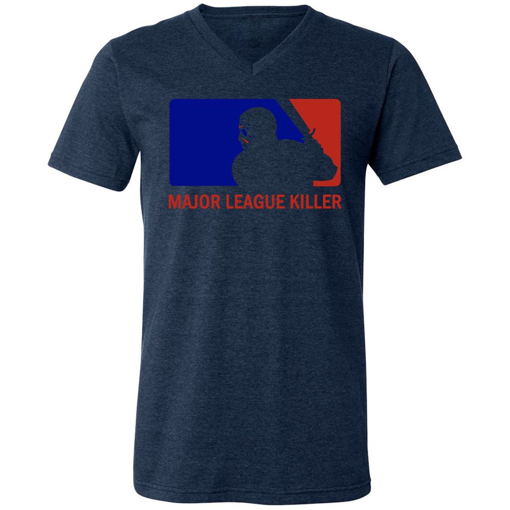 Unisex V-Neck T-Shirt - 1N2UFXBT - Heather Navy - 15