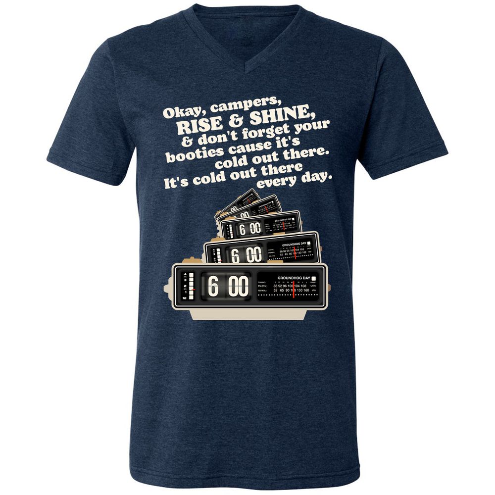 Unisex V-Neck T-Shirt - XYCEET35 - Heather Navy - 15