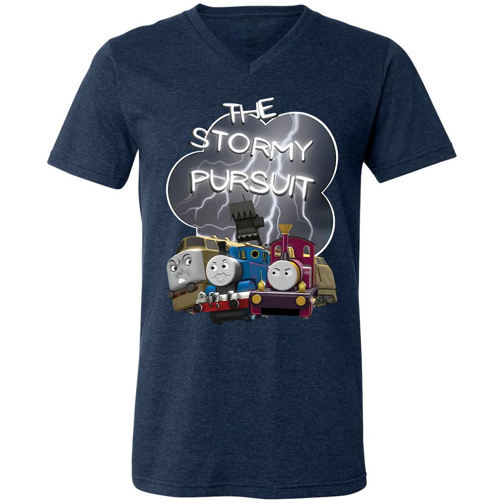 Unisex V-Neck T-Shirt - 465VYU2L - Heather Navy - 15