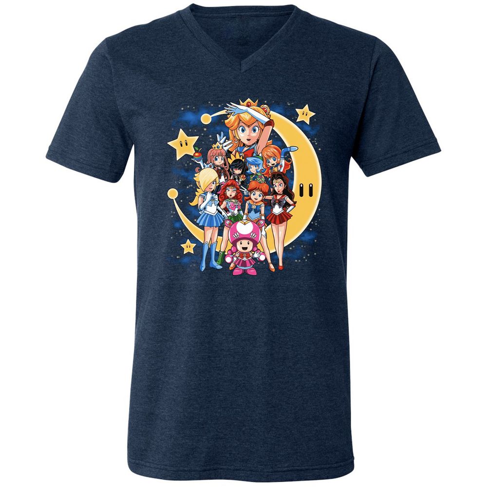Unisex V-Neck T-Shirt - DWXWDT5J - Heather Navy - 15