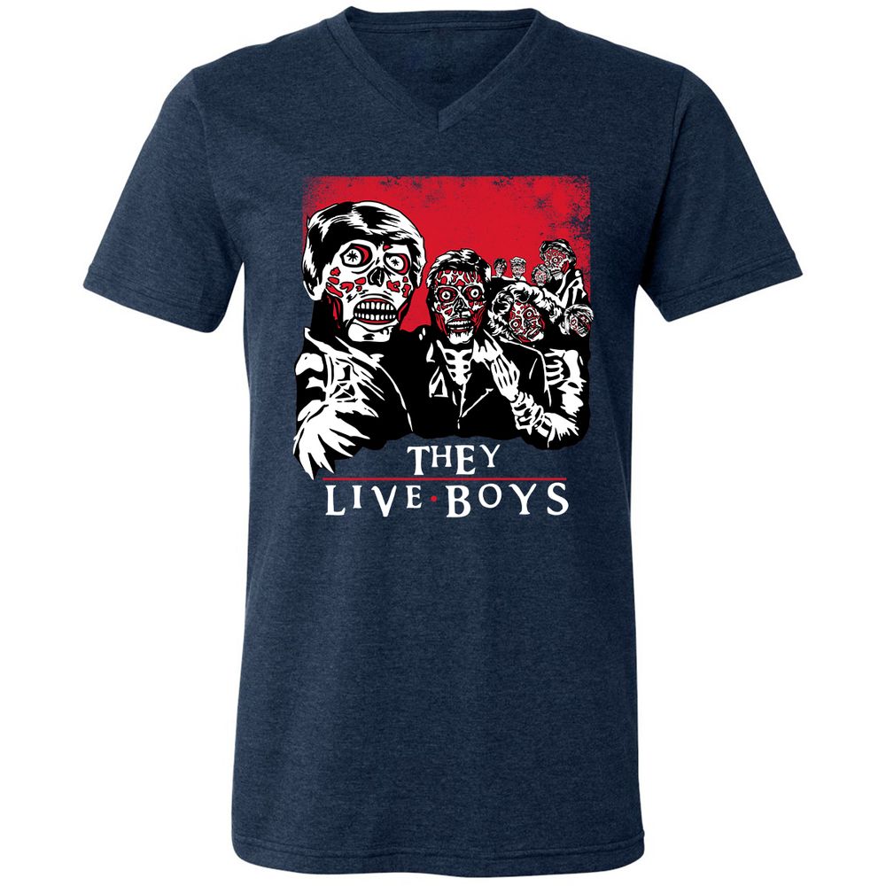 Unisex V-Neck T-Shirt - EJ24ZXPA - Heather Navy - 15