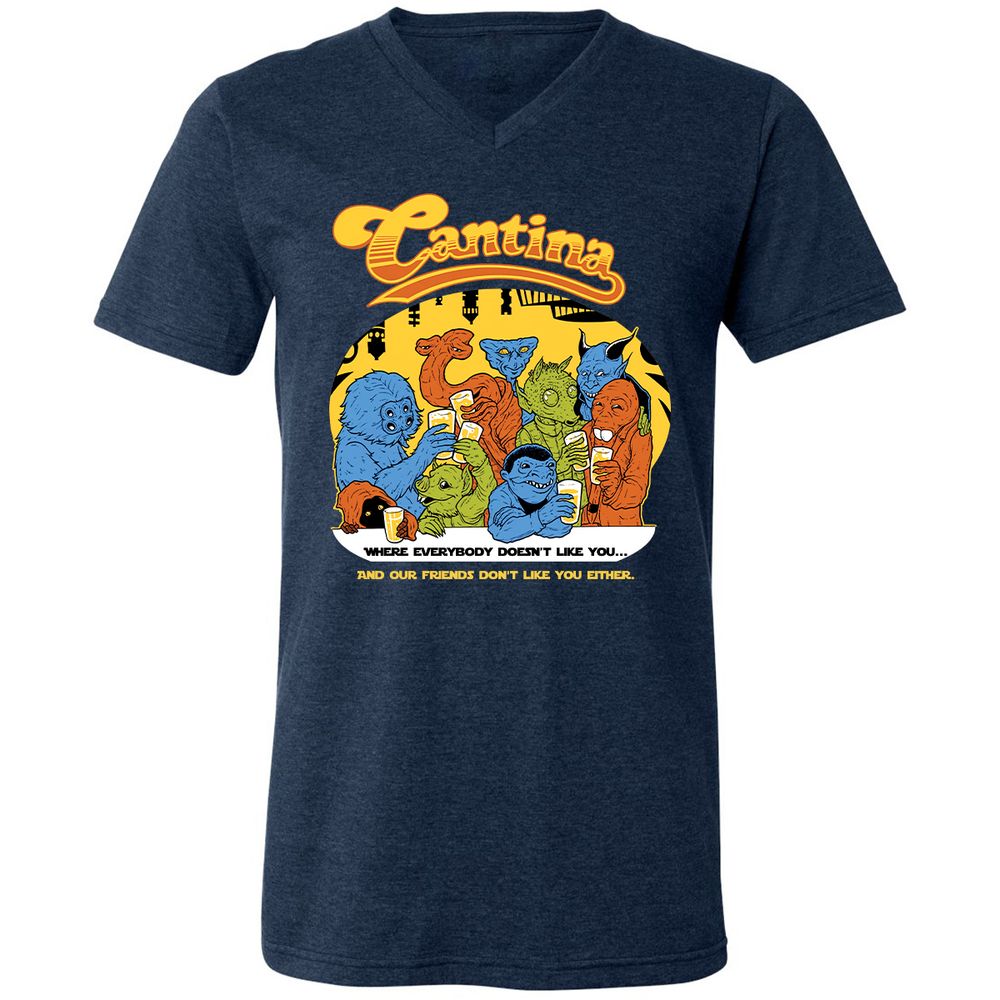 Unisex V-Neck T-Shirt - H28W73HL - Heather Navy - 15