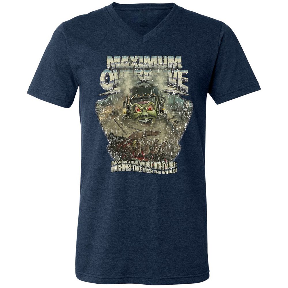 Unisex V-Neck T-Shirt - GEXNWCLX - Heather Navy - 15