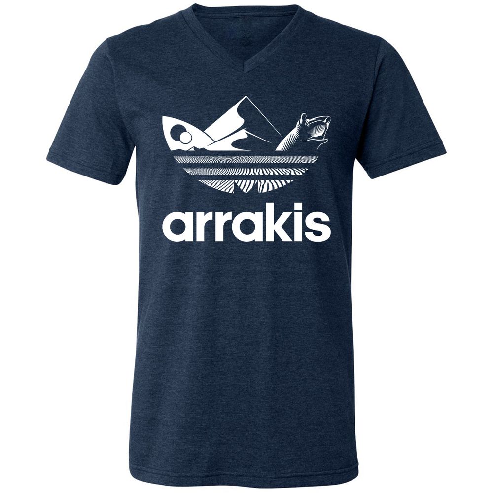 Unisex V-Neck T-Shirt - M6NLU1LR - Heather Navy - 15