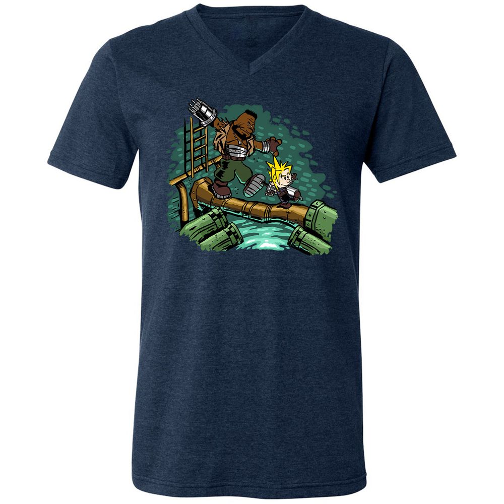 Unisex V-Neck T-Shirt - 82UL7UUX - Heather Navy - 15