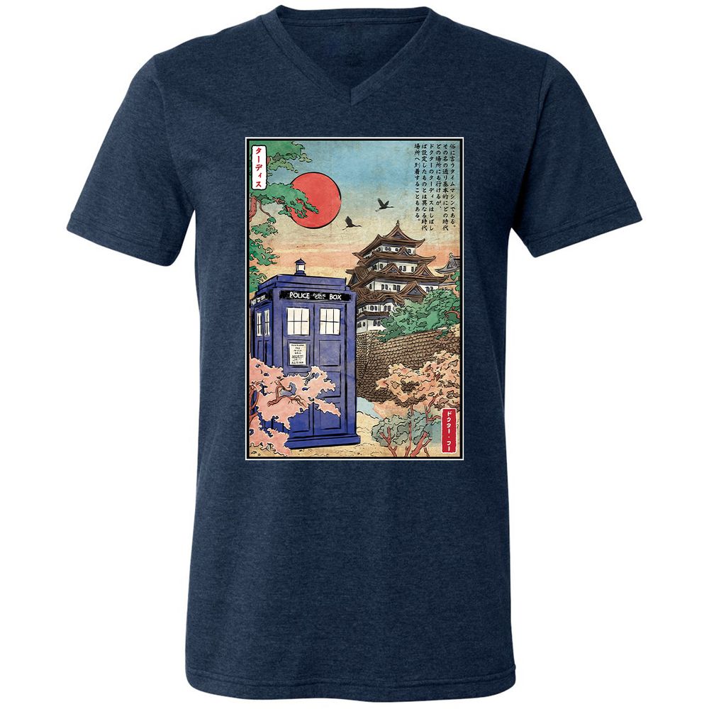 Unisex V-Neck T-Shirt - BHCUCQKV - Heather Navy - 15
