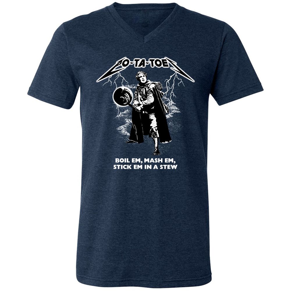 Unisex V-Neck T-Shirt - 92XCU967 - Heather Navy - 15