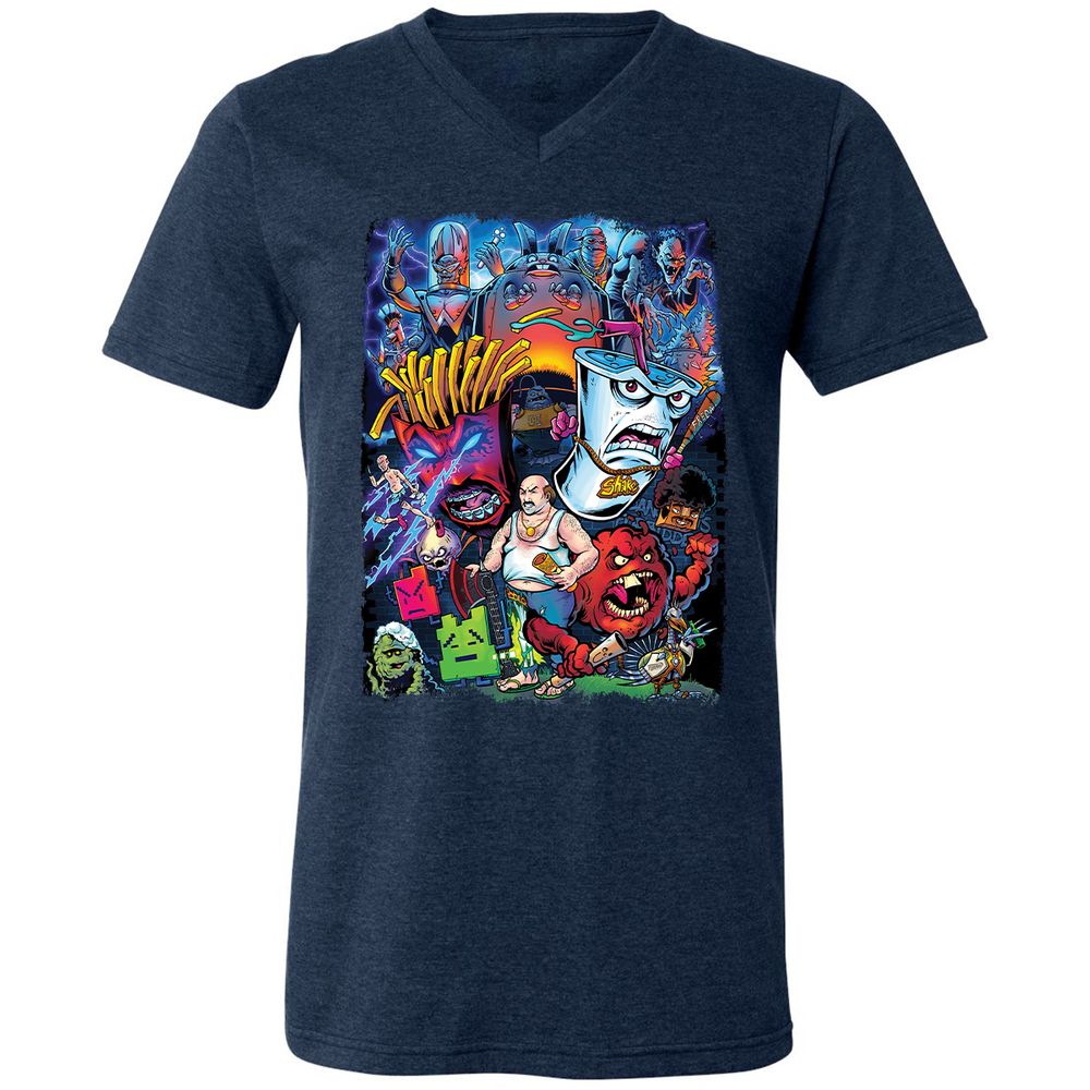 Unisex V-Neck T-Shirt - R9L8J571 - Heather Navy - 15