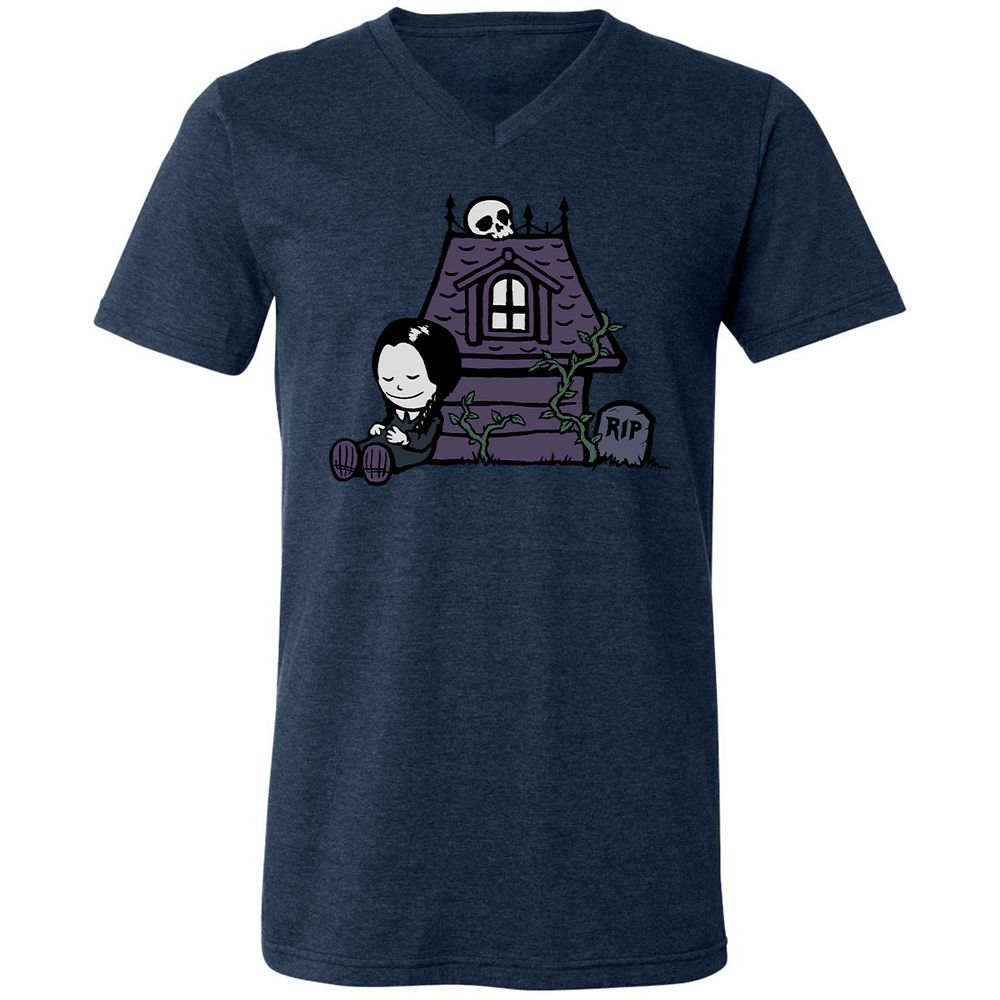 Unisex V-Neck T-Shirt - AVVDEVFL - Heather Navy - 15