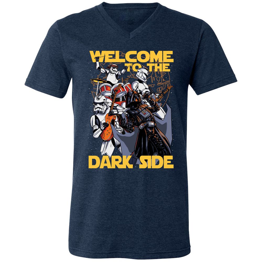 Unisex V-Neck T-Shirt - WXU3FY1G - Heather Navy - 15