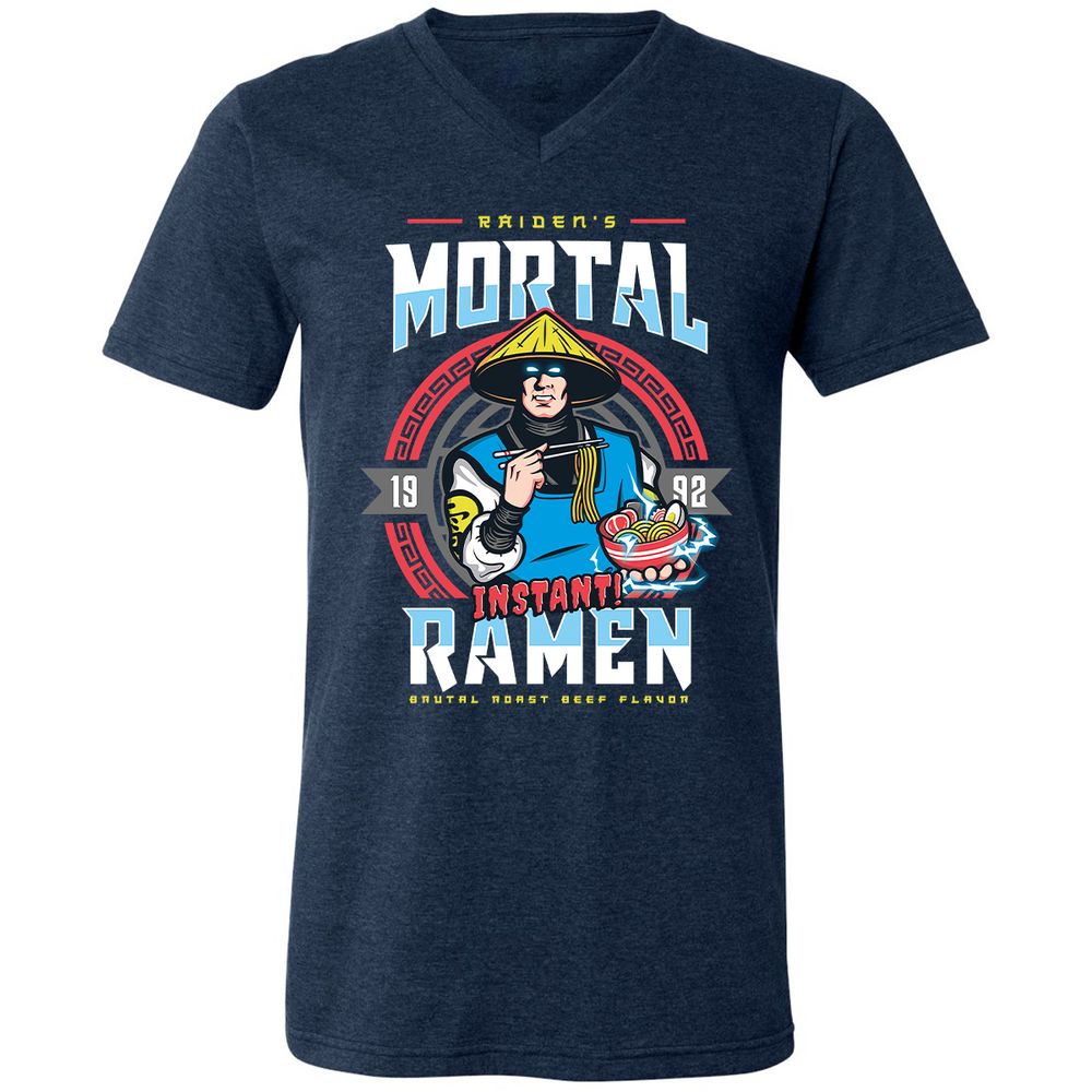 Unisex V-Neck T-Shirt - FFD3AUKJ - Heather Navy - 15