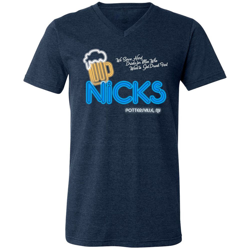 Unisex V-Neck T-Shirt - 6QKXNHTC - Heather Navy - 15