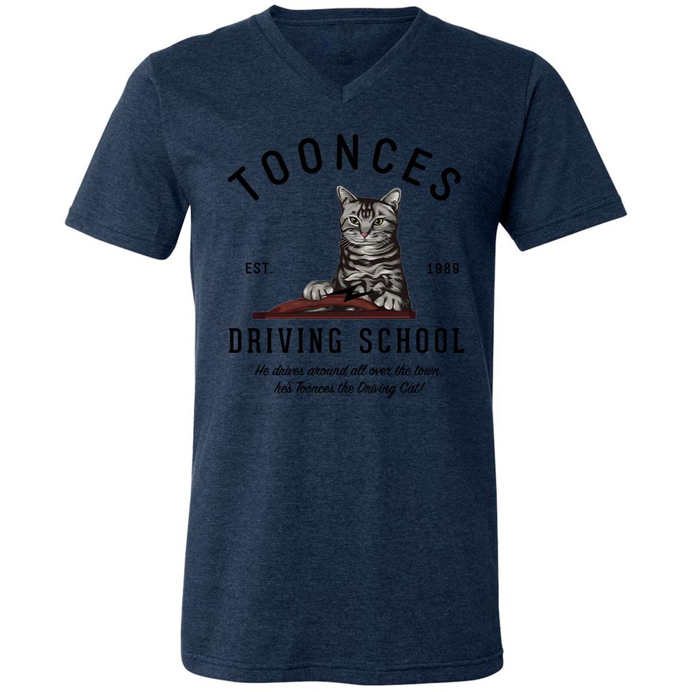 Funny Cat Driving School - Heather Navy - 15