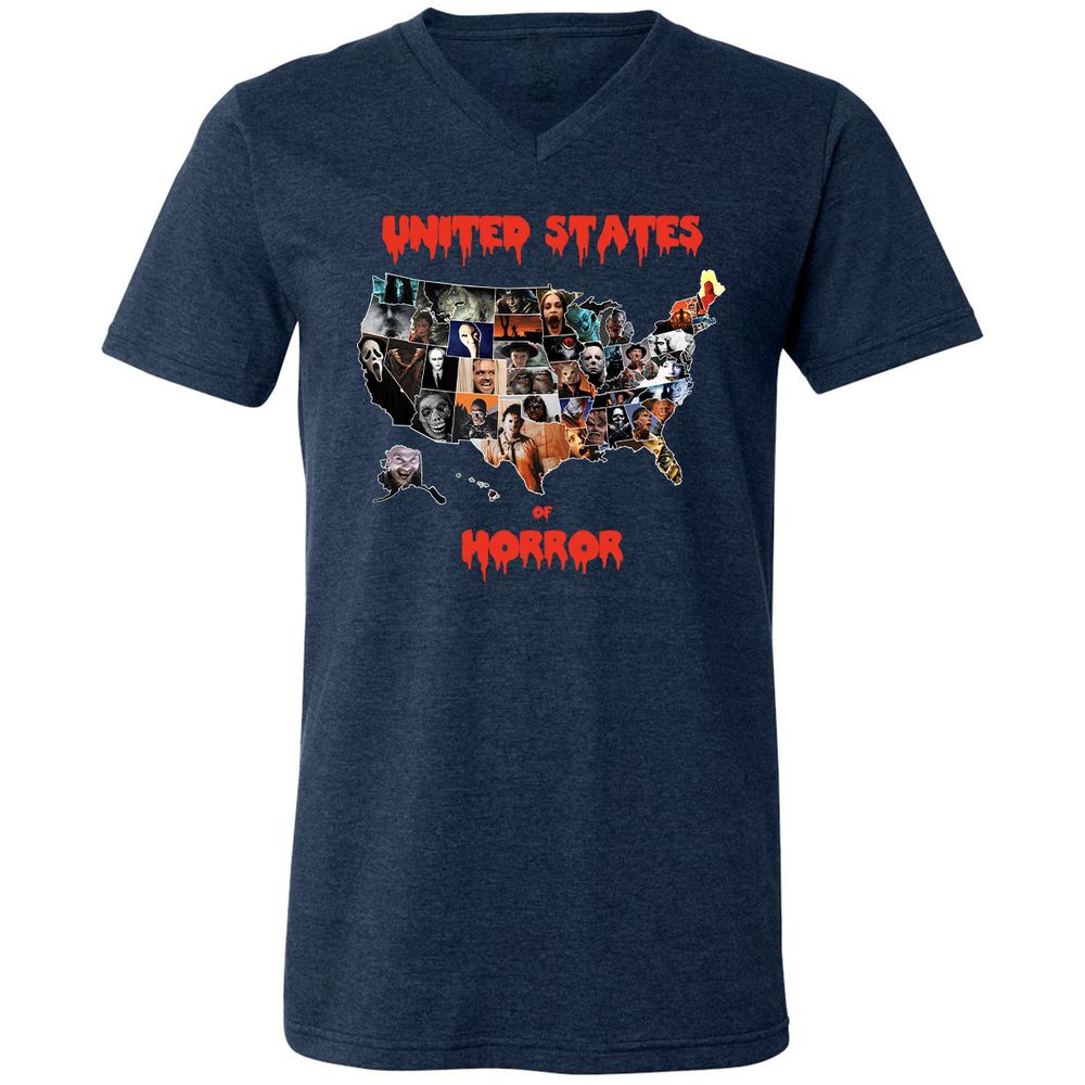 Unisex V-Neck T-Shirt - PFSB2ALG - Heather Navy - 15