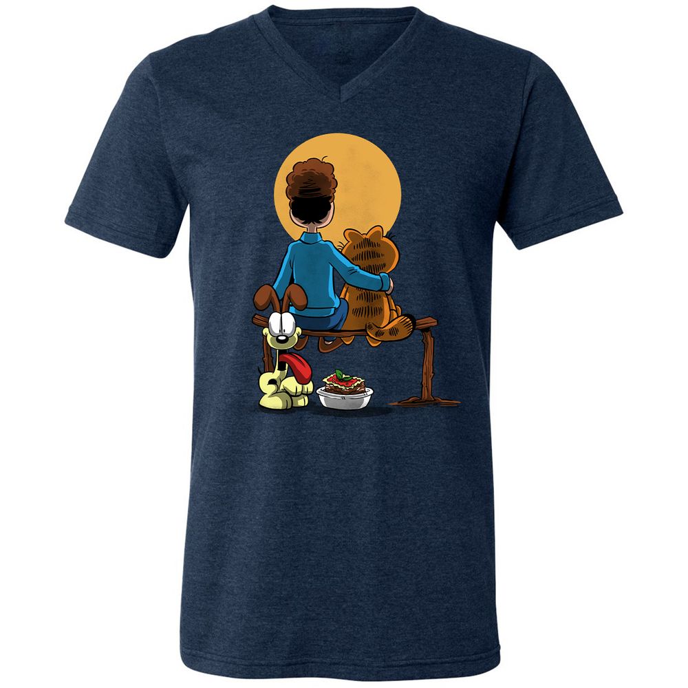 Unisex V-Neck T-Shirt - KMCM6XC1 - Heather Navy - 15