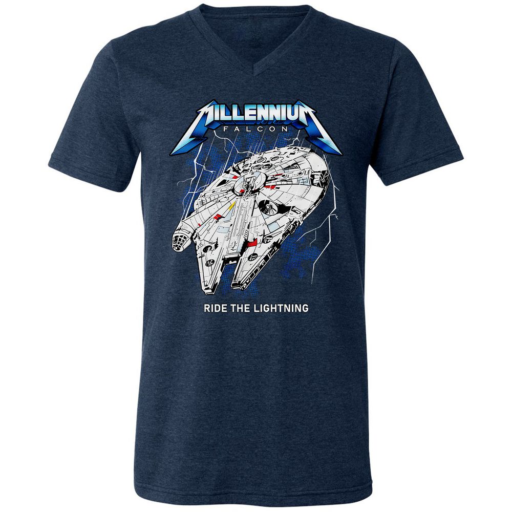 Unisex V-Neck T-Shirt - RGKHBNFY - Heather Navy - 15