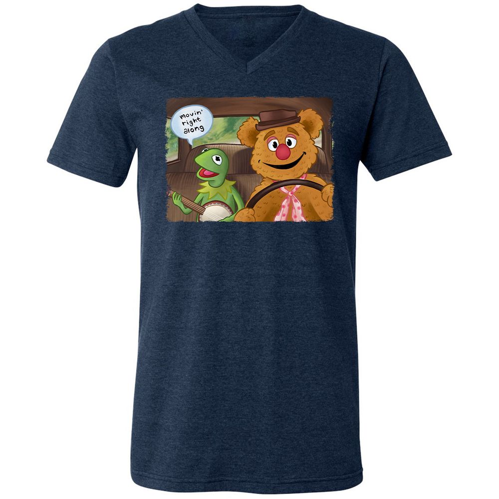 Unisex V-Neck T-Shirt - 3V6A45SJ - Heather Navy - 15