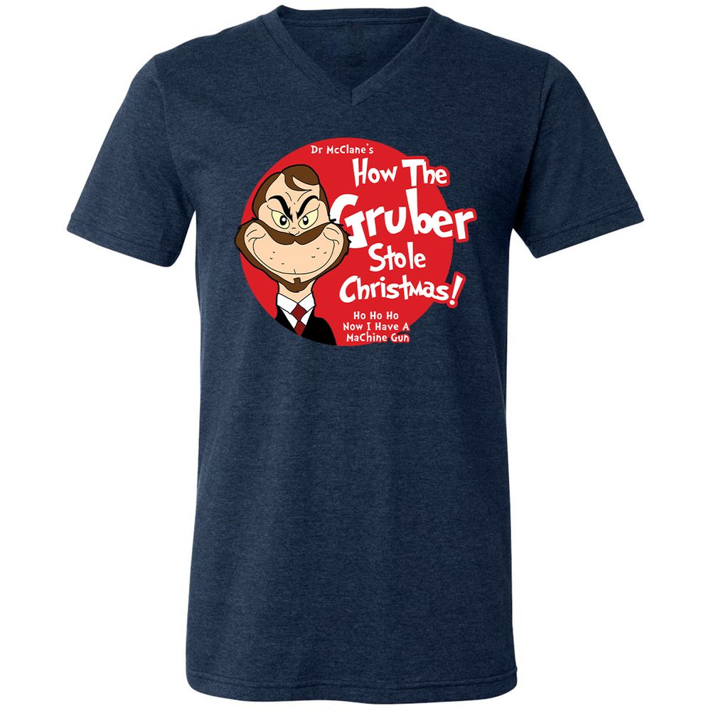 Unisex V-Neck T-Shirt - ZLUMUMQL - Heather Navy - 15