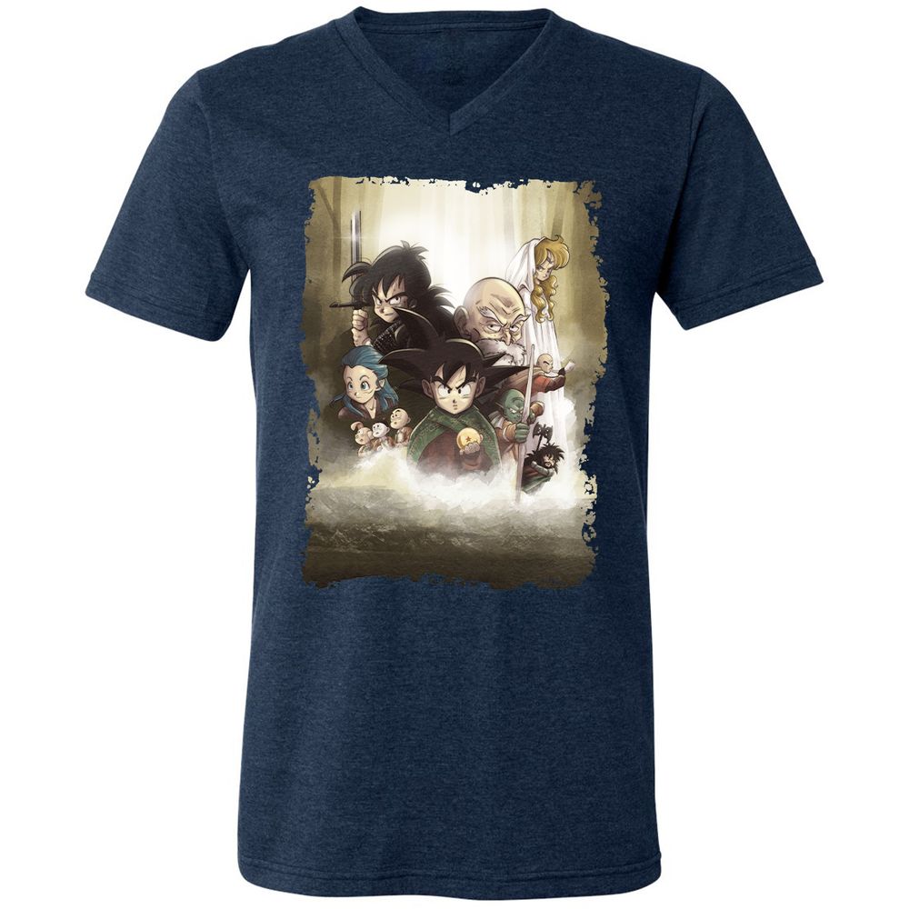 Unisex V-Neck T-Shirt - ZNUUR6J7 - Heather Navy - 15