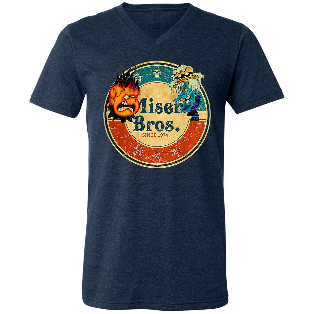 Unisex V-Neck T-Shirt - ZZRRSVFS - Heather Navy - 15